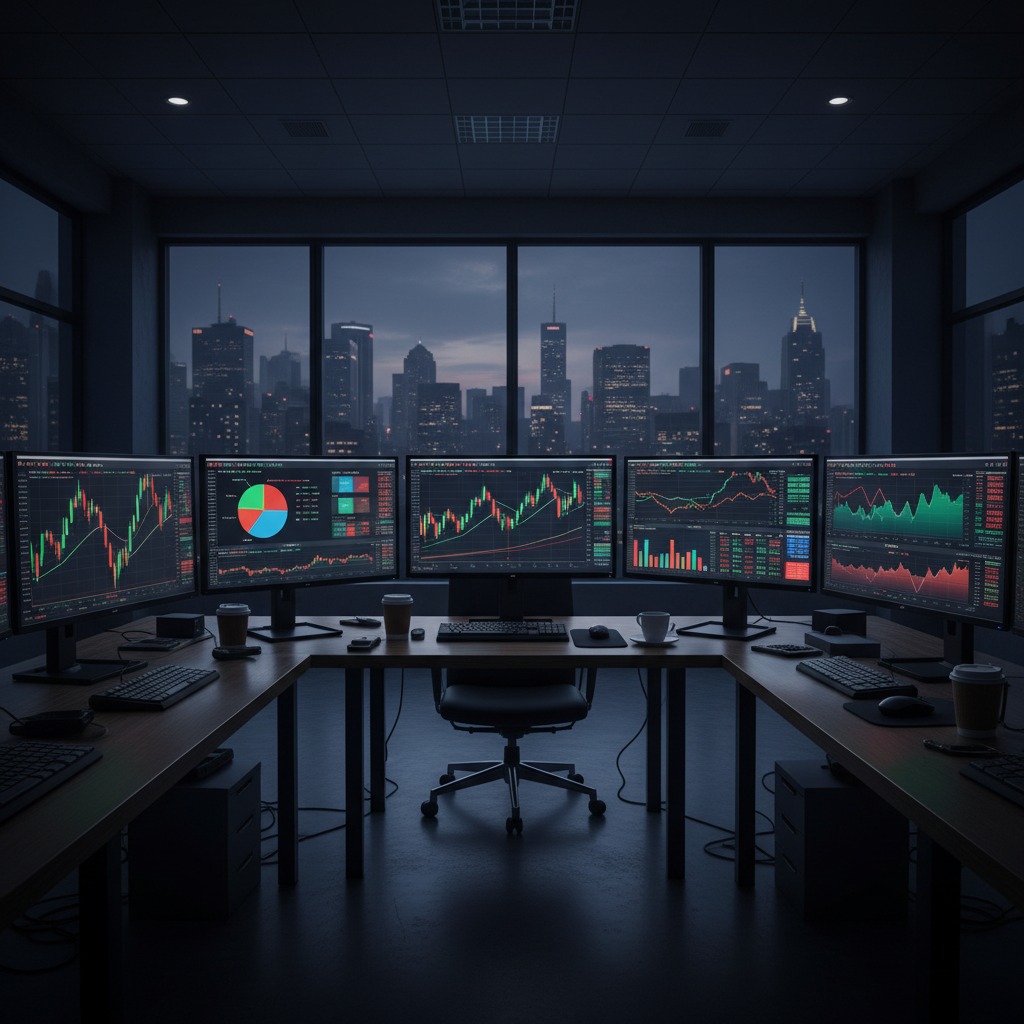 telas de computador com graficos de investimento